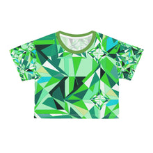 Load image into Gallery viewer, DIAMOND DRIP Crop Tee - Peridot Glow