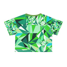 Load image into Gallery viewer, DIAMOND DRIP Crop Tee - Peridot Glow