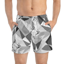 Load image into Gallery viewer, DIAMOND DRIP Swim Trunks - Monochrome Moonstone