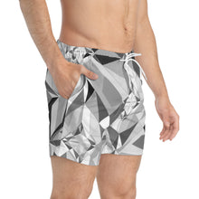 Load image into Gallery viewer, DIAMOND DRIP Swim Trunks - Monochrome Moonstone