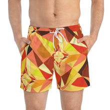 Load image into Gallery viewer, DIAMOND DRIP Swim Trunks - Firestone Flare