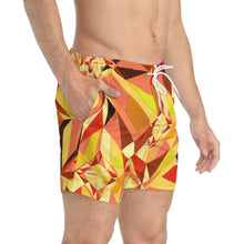 Load image into Gallery viewer, DIAMOND DRIP Swim Trunks - Firestone Flare