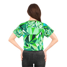 Load image into Gallery viewer, DIAMOND DRIP Crop Tee - Peridot Glow