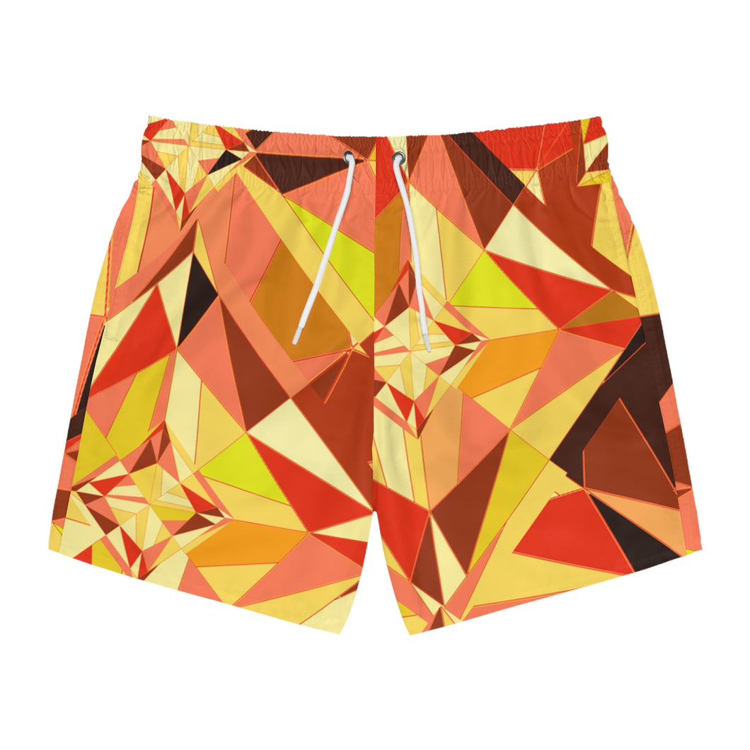 DIAMOND DRIP Swim Trunks - Firestone Flare