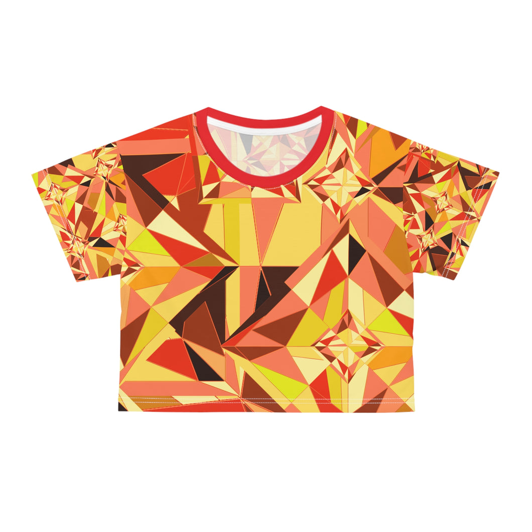 DIAMOND DRIP Crop Tee - Firestone Flare