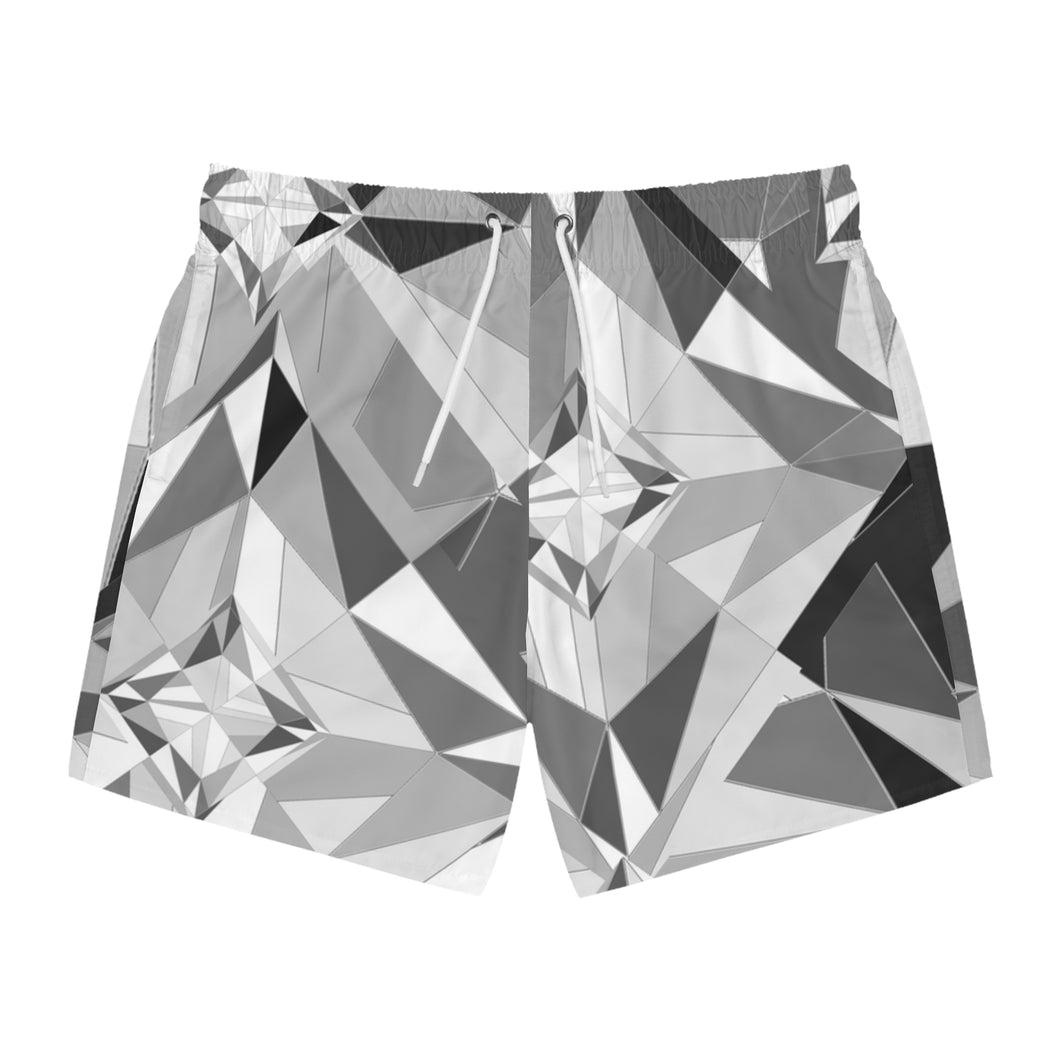 DIAMOND DRIP Swim Trunks - Monochrome Moonstone