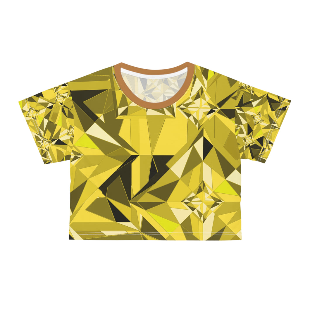 DIAMOND DRIP Crop Tee - Lemon Zircon
