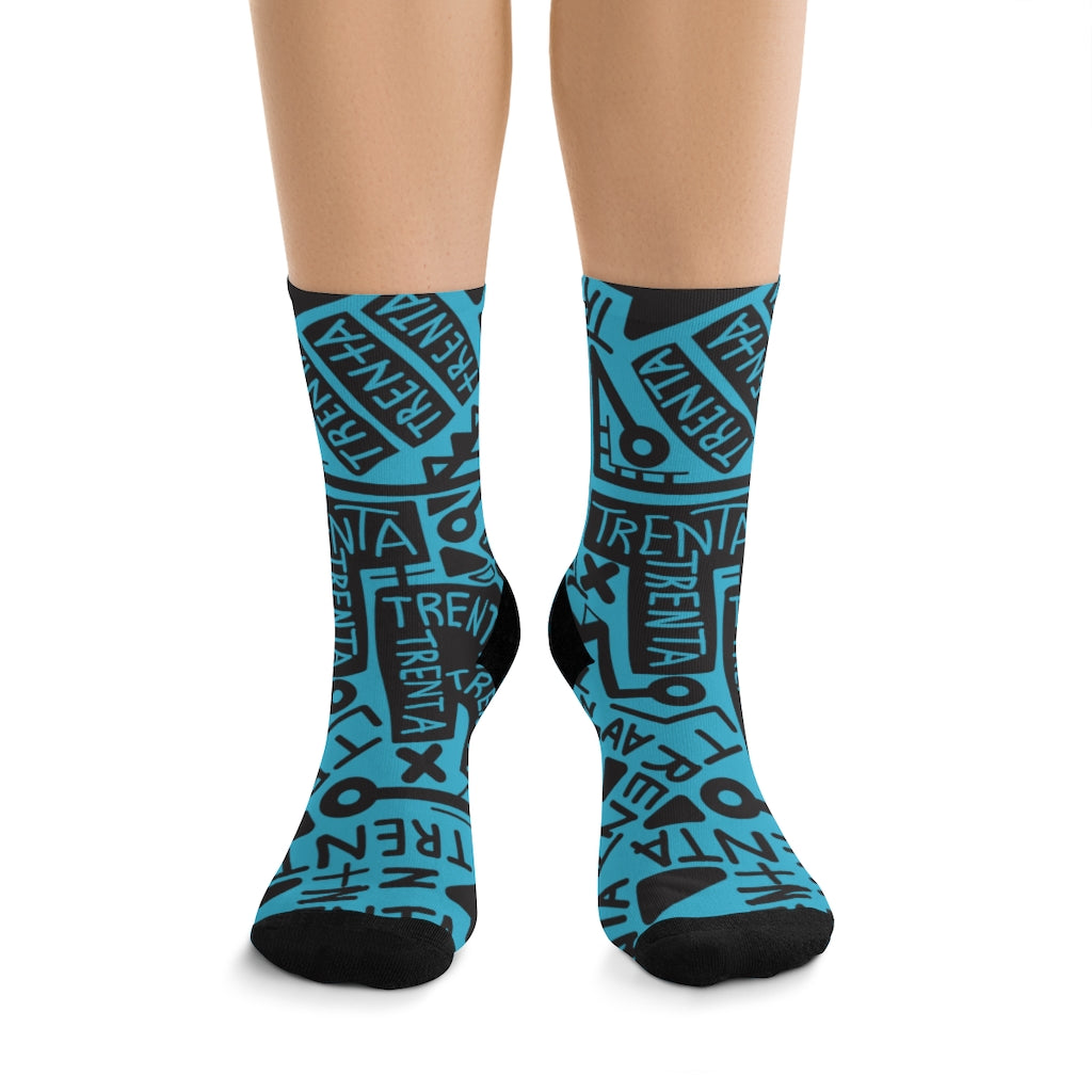 TRENTA Print Socks - It's Actually Cerulean