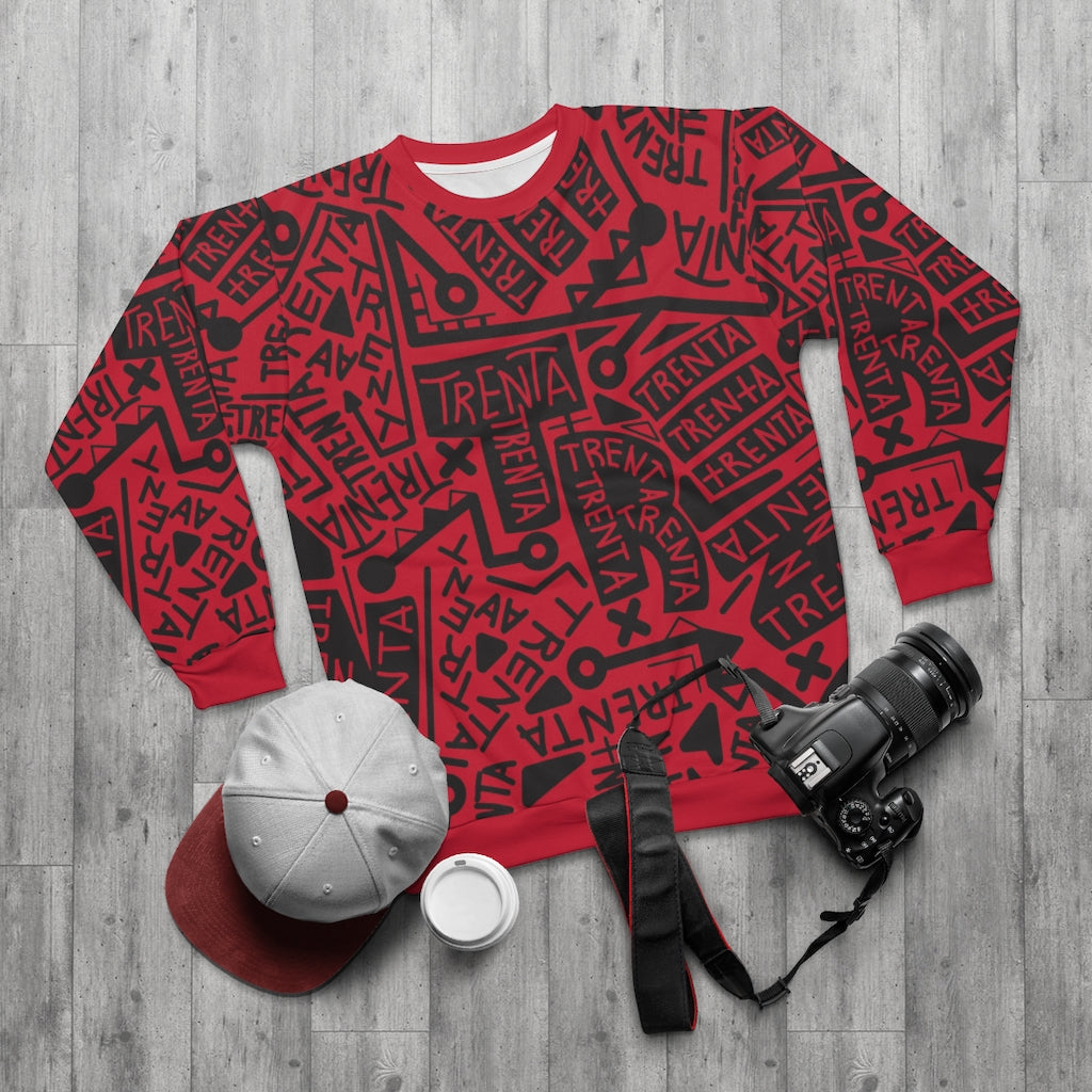 TRENTA Print Crewneck Sweatshirt - Crimson Queen