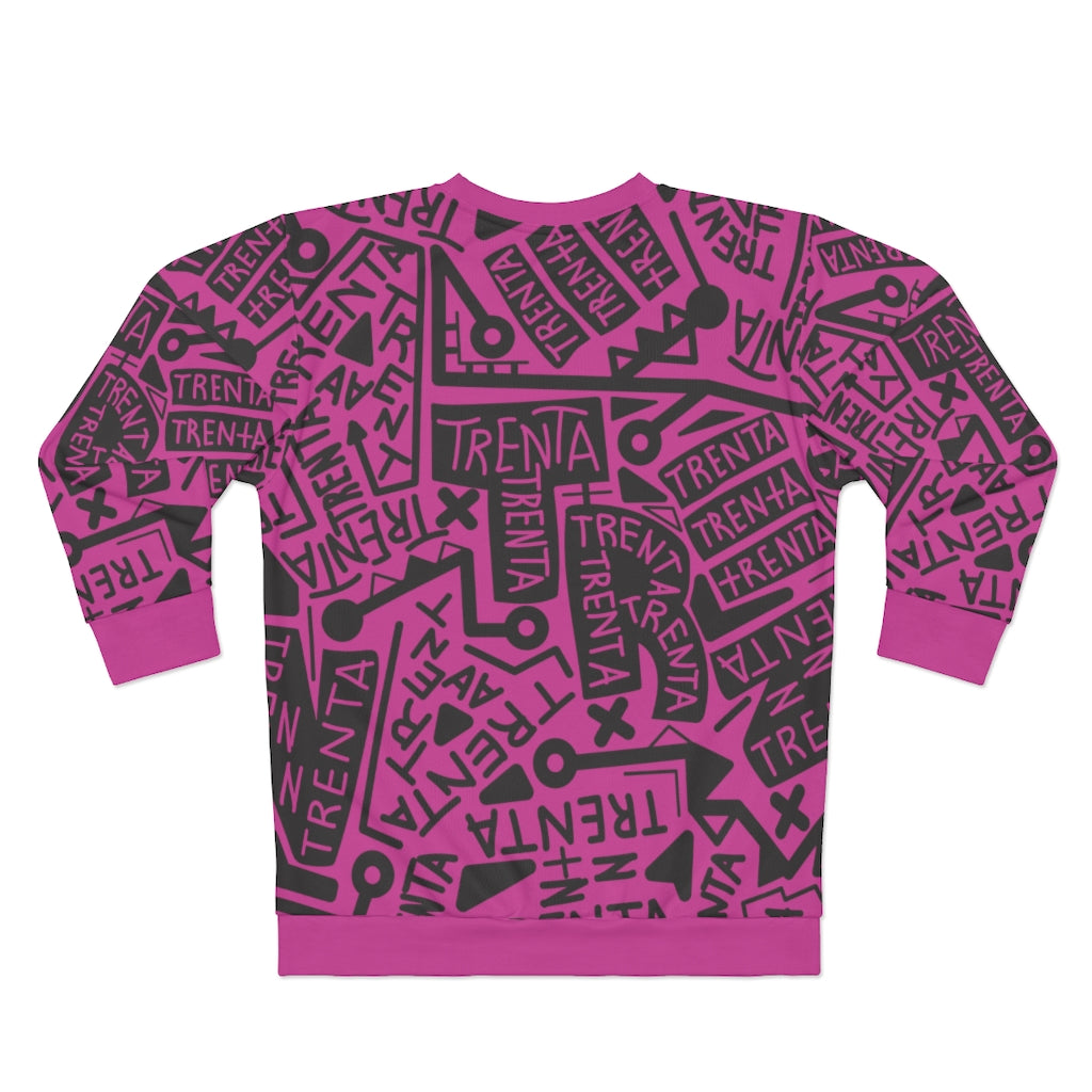 TRENTA Print Crewneck Sweatshirt - Miss Magenta