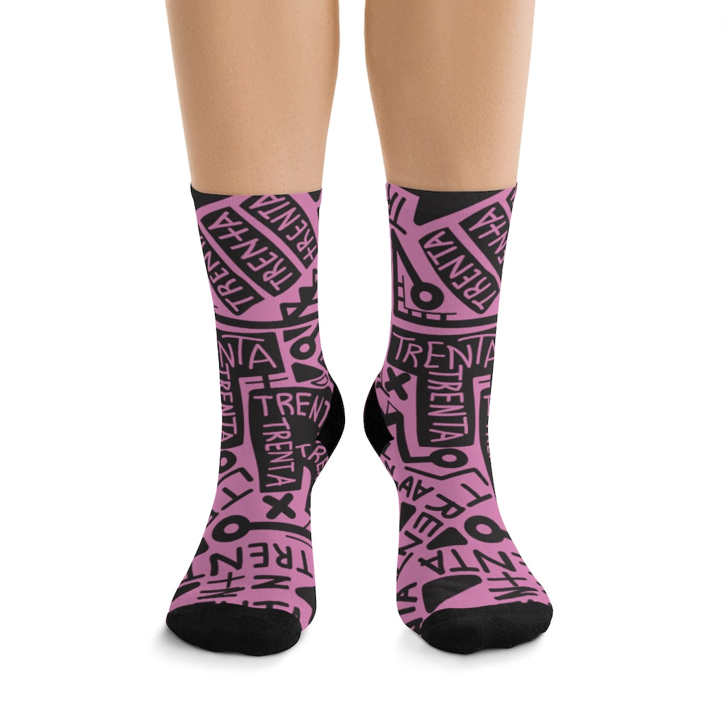 TRENTA Print Socks - Blush N' Bashful