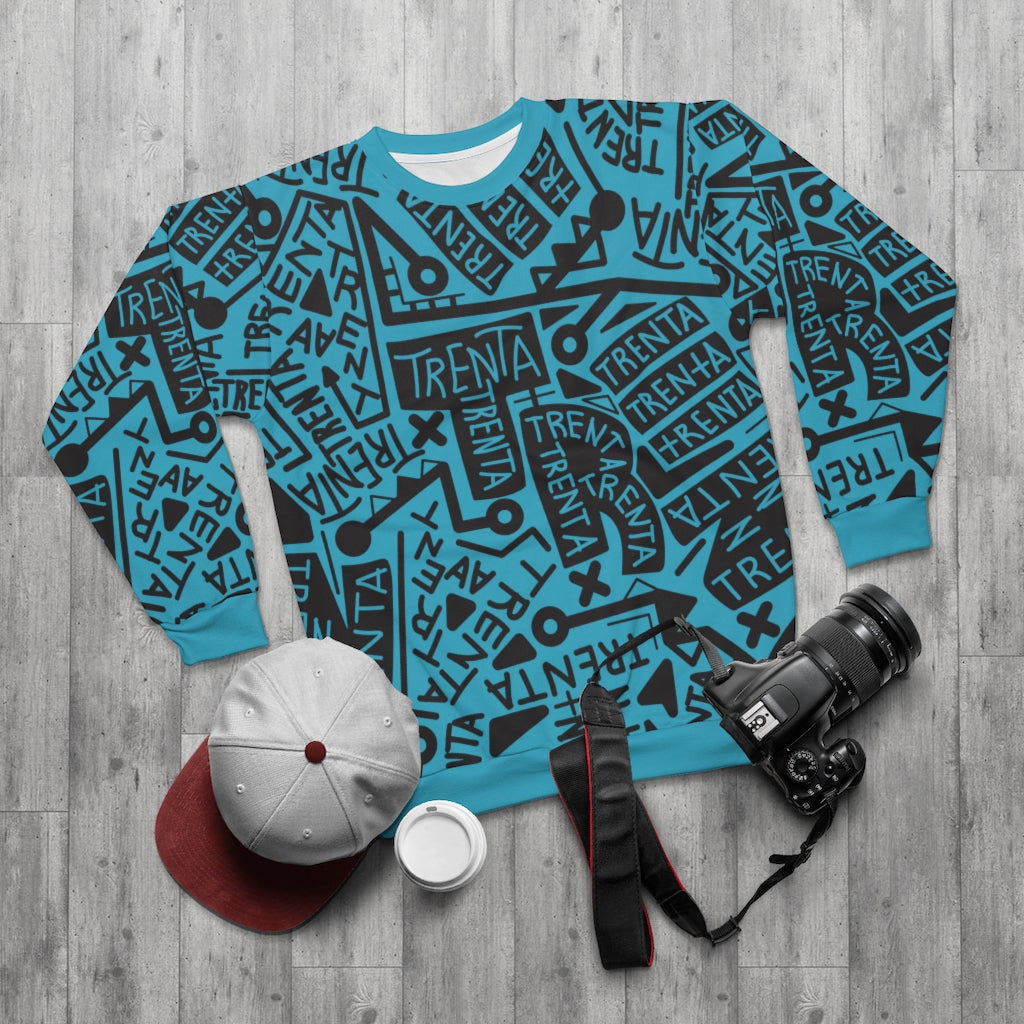 TRENTA Print Crewneck Sweatshirt - It's Actually Cerulean